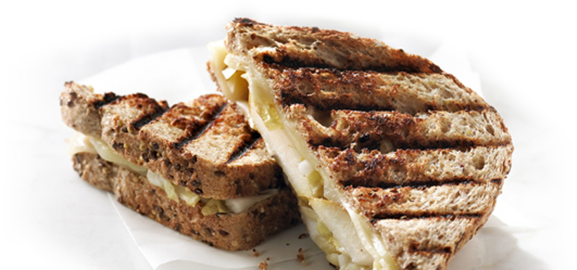 Grilled cheese aux endives et aux poires